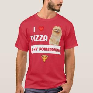 Ich Liebe Pizza und mein Spitz Hund Pepperoni Käse T-Shirt