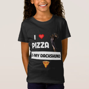 Ich Liebe Pizza und meine Dackel Hund Eigentümer P T-Shirt