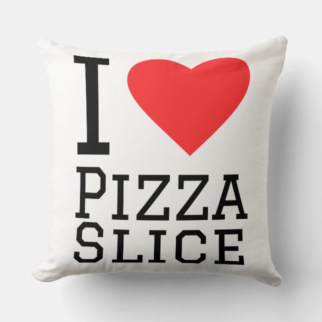 Ich liebe Pizzastück Kissen (Vorderseite)