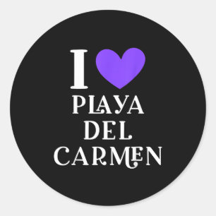 Ich liebe Playa Del Carmen Mexiko Urlaub _1 Runder Aufkleber