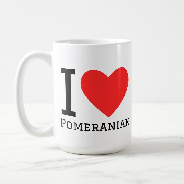 Ich liebe Pomeranian Kaffeetasse (Links)