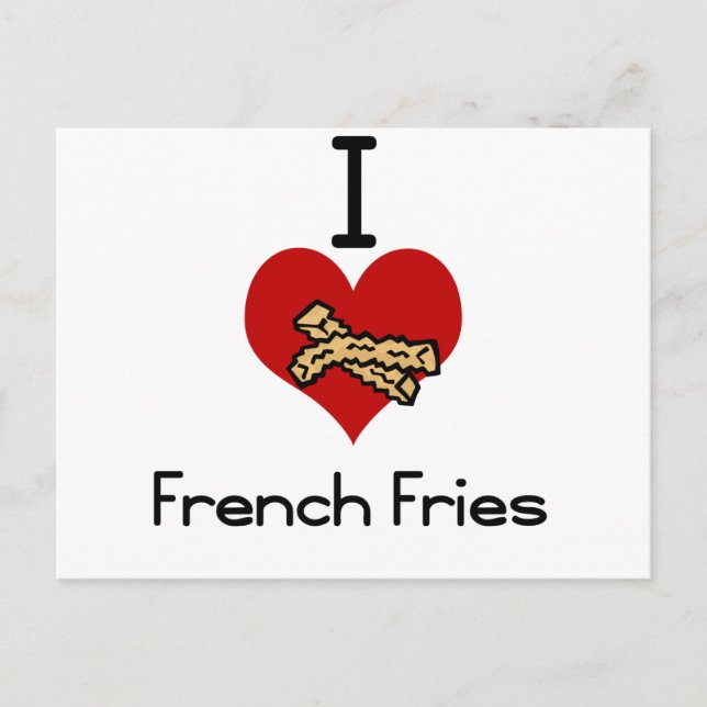Ich Liebe-Pommes Frites Postkarte (Vorderseite)