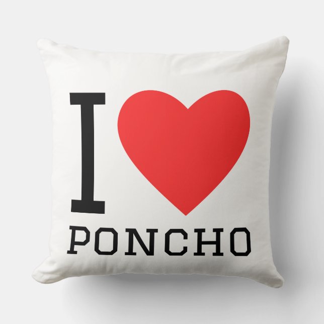 Ich liebe Poncho Kissen (Vorderseite)