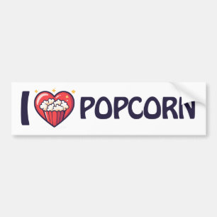Ich liebe Popcorn Autoaufkleber