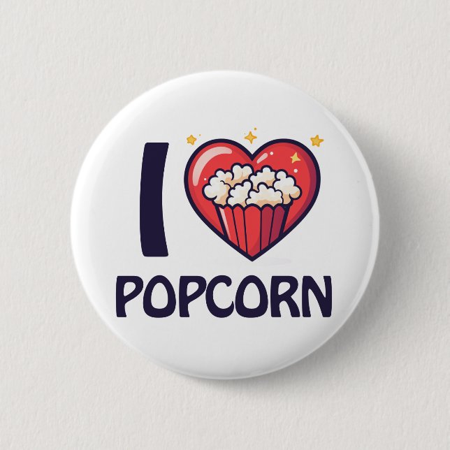 Ich liebe Popcorn Button (Vorderseite)