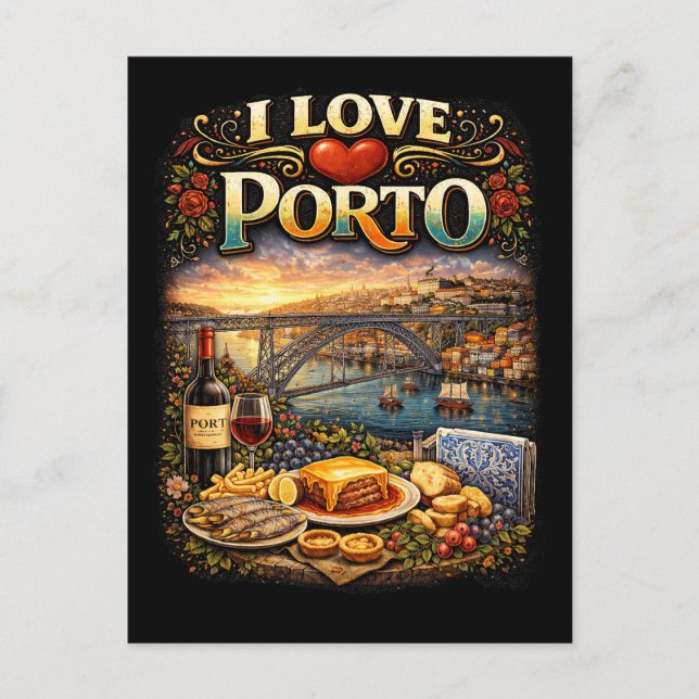 Ich liebe Porto Postkarte (Vorderseite)