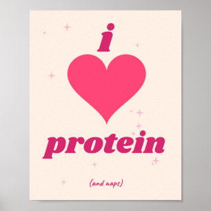 Ich liebe Protein Lustiges Gym Poster