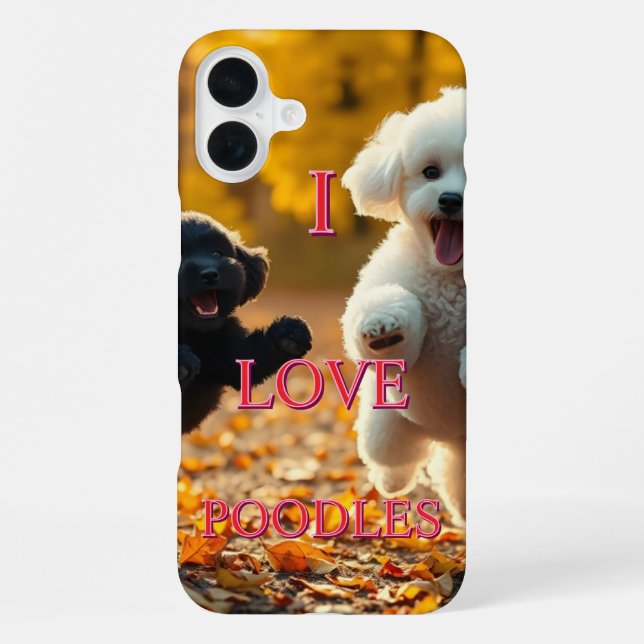 Ich liebe Pudel iPhone 16 Plus Hülle (Rückseite)