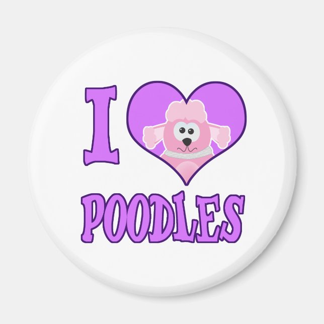 Ich liebe Pudel Magnet (Vorne)