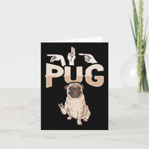 Ich liebe Pug Asl Handgeste Taub Hörverlust Bewuss Karte