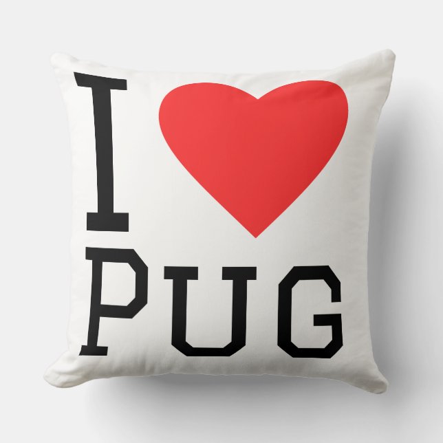 Ich liebe Pug  Kissen (Vorderseite)