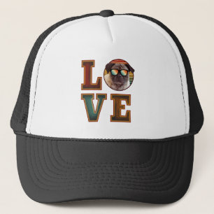 ich liebe pug truckerkappe