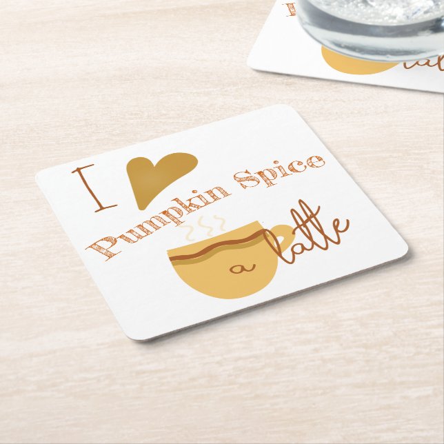 Ich Liebe Pumpkin Gewürz ein Latte Humorvoll Rechteckiger Pappuntersetzer (angewinkelt)