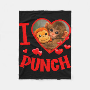 Ich liebe Punch süßen Baby-Affen Punch Fleecedecke