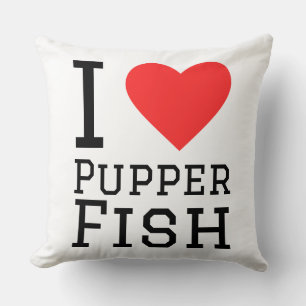 Ich liebe Pupper-Fisch Kissen