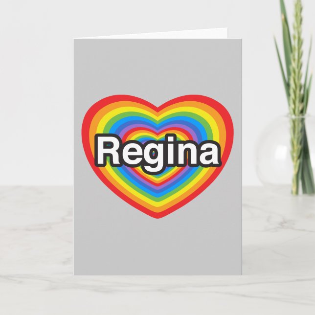 Ich Liebe Regina. Ich Liebe dir Regina. Herz Karte (Vorderseite)