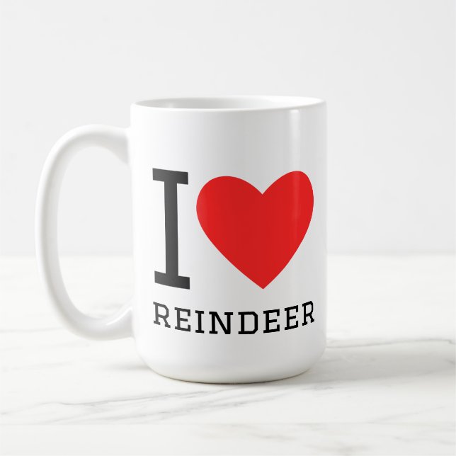 Ich liebe Rentiere Kaffeetasse (Links)