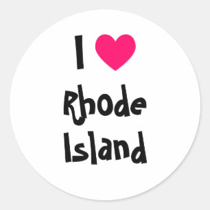 Ich liebe Rhode Island Runder Aufkleber