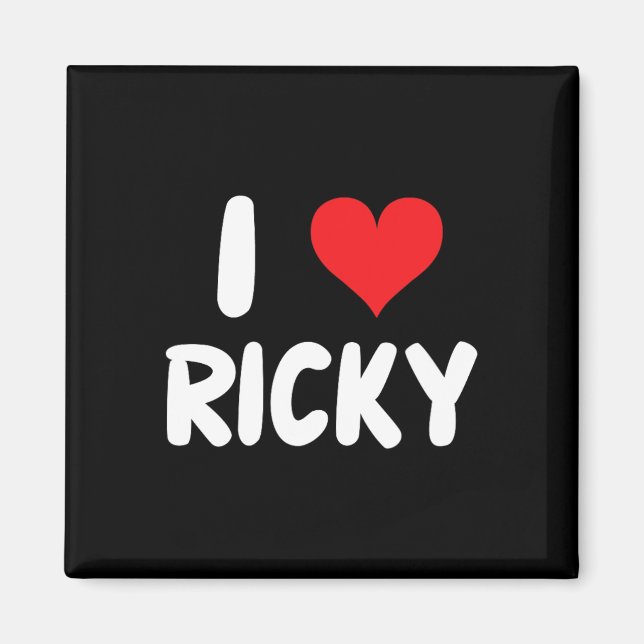 Ich liebe Ricky - Herz - Name  Magnet (Vorne)
