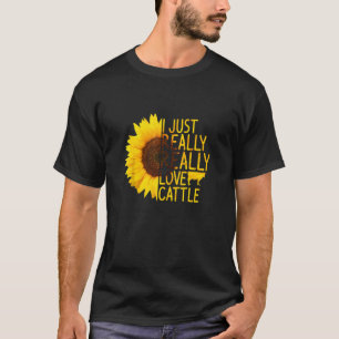Ich Liebe Rinder Frauen Kuh Bull Sunf T-Shirt