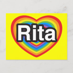 Ich liebe Rita. Ich liebe dich Rita. Herz Postkarte