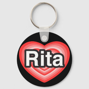 Ich liebe Rita. Ich liebe dich Rita. Herz Schlüsselanhänger