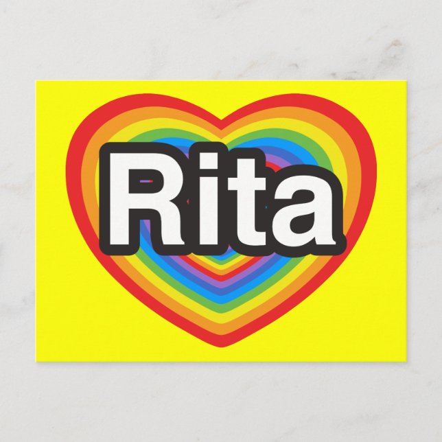 Ich Liebe Rita. Ich Liebe dir Rita. Herz Postkarte (Vorderseite)