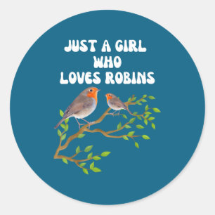 Ich liebe Robins Vogelliebhaber Buntes Geschenk Runder Aufkleber