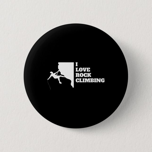 Ich liebe Rock Climbing Bergsteigen Felsen Button (Vorderseite)