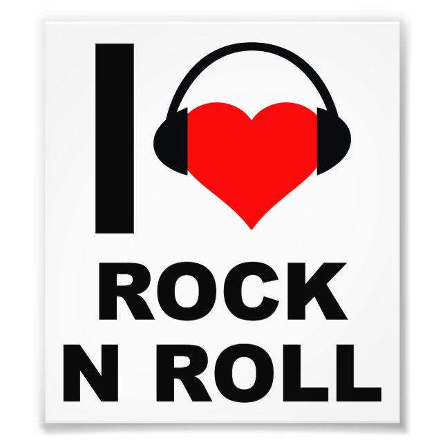 Ich liebe Rock-Funny-Poster Fotodruck (Vorne)