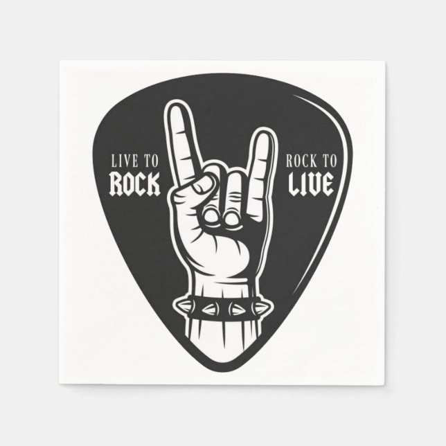 Ich liebe Rock Serviette (Vorderseite)