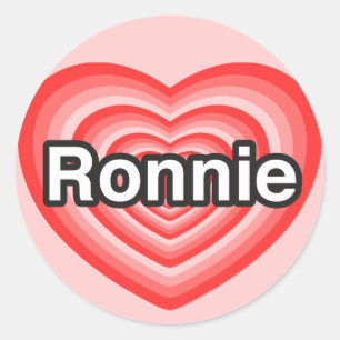 Ich Liebe Ronnie. Ich Liebe dir Ronnie. Herz Runder Aufkleber