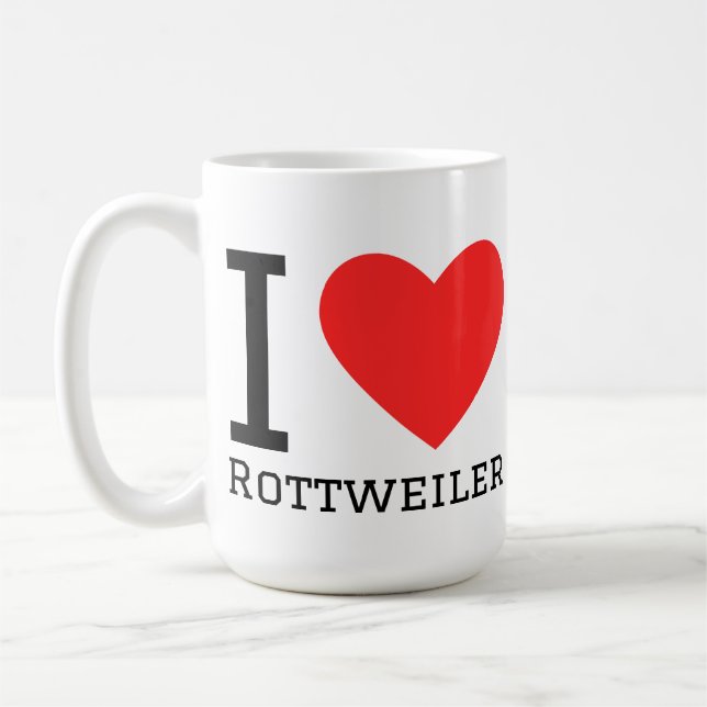 Ich liebe Rottweiler  Kaffeetasse (Links)