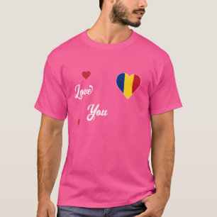 Ich liebe Rumänien mit der rumänischen Flagge in e T-Shirt