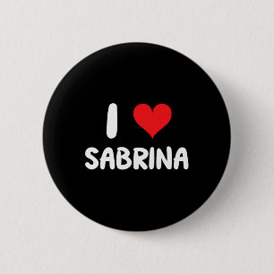 Ich liebe Sabrina - Herz - Name  Button