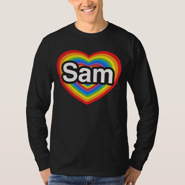 Ich Liebe Sam. Ich Liebe dir Sam. Herz T-Shirt (Vorderseite)