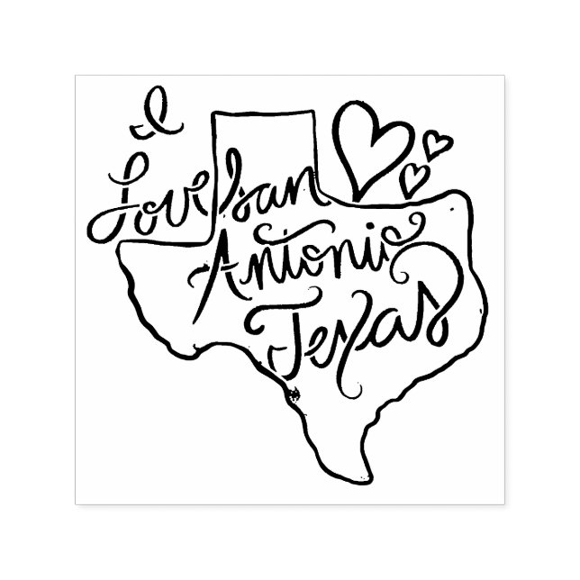 Ich liebe San Antonio Texas Permastempel (Design)