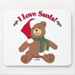 Ich liebe Santa! Weihnachts-Teddybär Mousepad