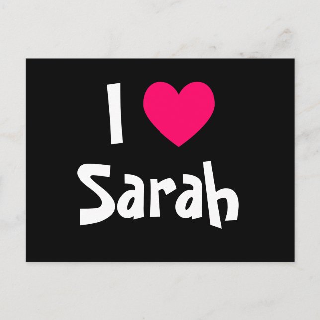 Ich liebe Sarah Postkarte (Vorderseite)