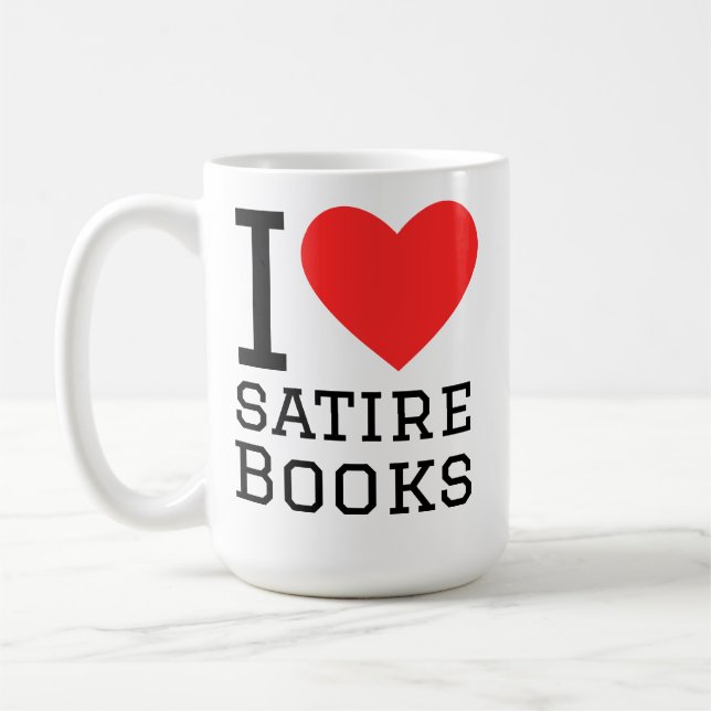 Ich liebe Satire-Bücher Kaffeetasse (Links)