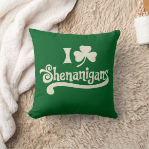 Ich liebe Schabernack Kleeblatt Shamrock St. Patri Kissen