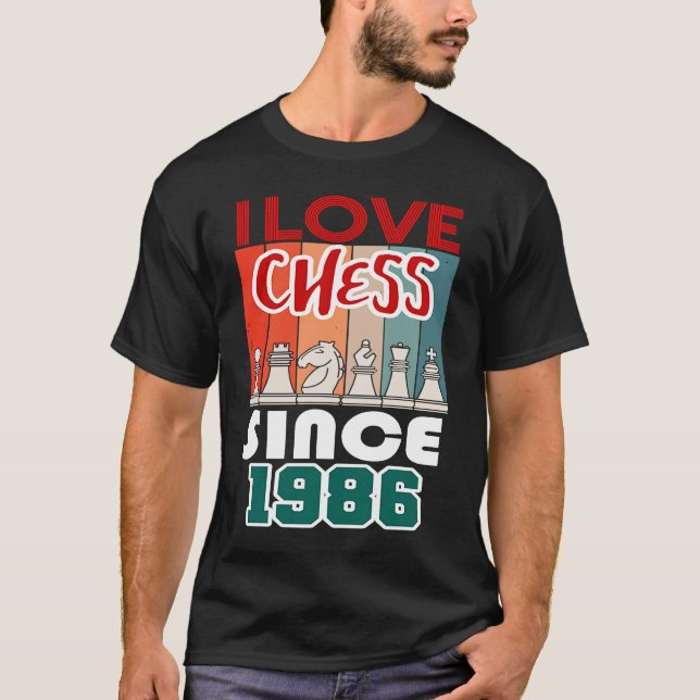 Ich Liebe Schach seit 1986 T-Shirt (Vorderseite)