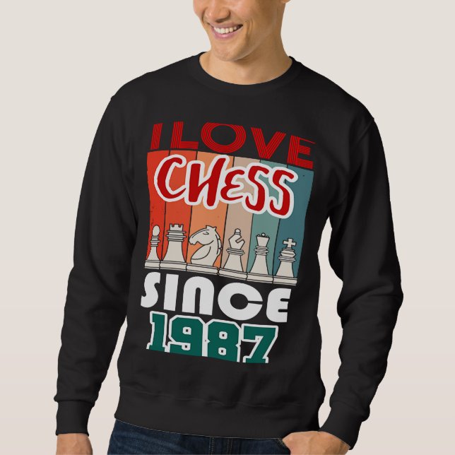 Ich Liebe Schach seit 1987 Sweatshirt (Vorderseite)