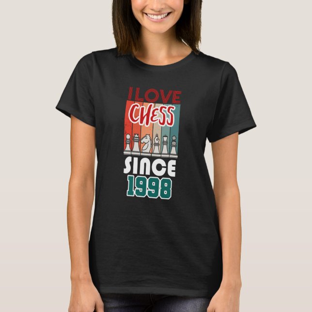 Ich Liebe Schach seit 1998 T-Shirt (Vorderseite)