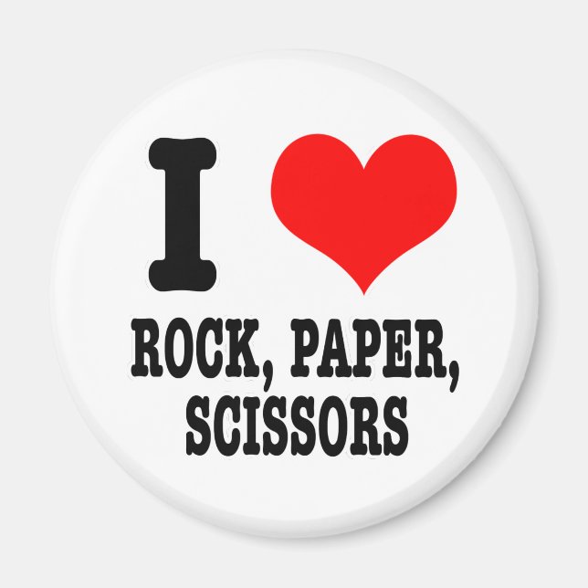 ICH LIEBE SCHERE STEIN PAPIER MAGNET (Vorne)