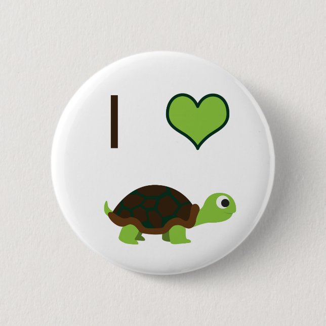Ich liebe Schildkröten Button (Vorderseite)