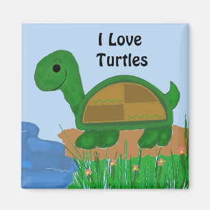 Ich liebe Schildkröten-Design Magnet