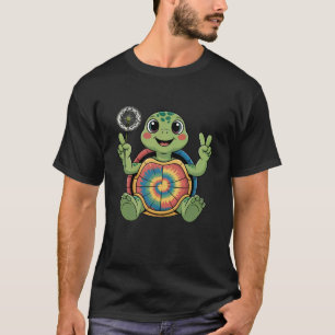 Ich liebe Schildkröten Meer Tie-Dye Frosch Frieden T-Shirt