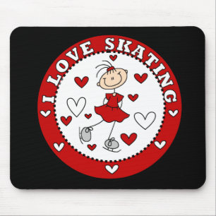 Ich liebe Schlittschuhfahren-Mauspad Mousepad