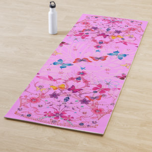 Ich liebe Schmetterlinge und Yoga Yogamatte